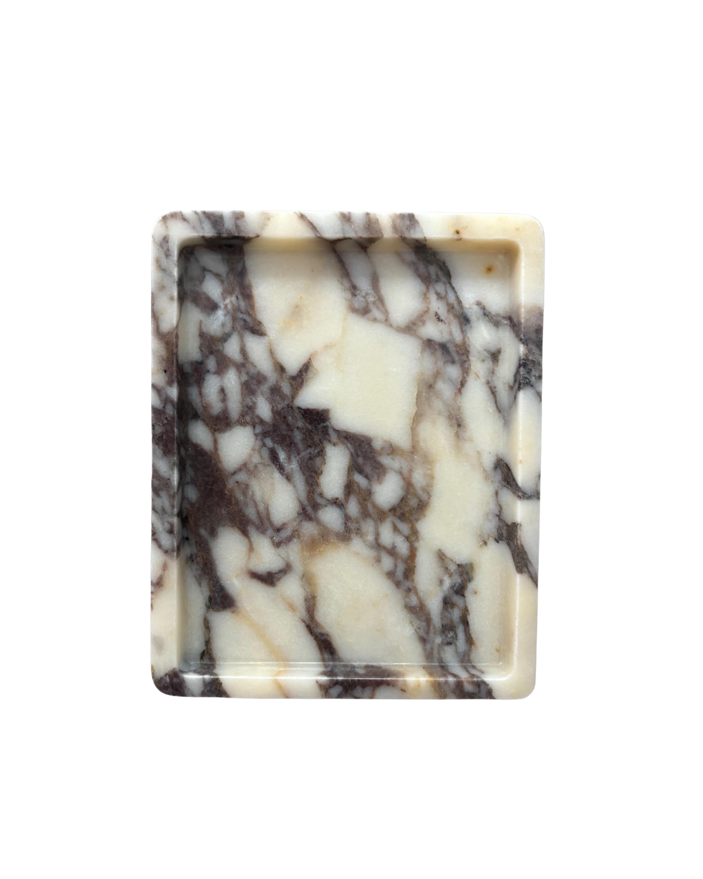 Natural Calacatta Viola Marble Medium Rectangular Cut Tray

Our most loved classic calacatta marble from Turkey is a statement for your space.&nbsp;The colour &amp; veining is unique to each cut.

Use it to display an array of your everyday staples, candles, jewellery, skin care, or even as a statement trinket on a coffee table. The options are endless!

Refined, luxurious &amp; polished.


MATERIAL*
Luxurious thick Calacatta Viola marble. approx 2cm.