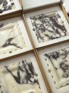 Natural Calacatta Viola Marble Tray
Our most loved classic calacatta marble from Turkey is a statement for your space. The colour & veining is unique to each cut.

Use it to display an array of your everyday staples, candles, jewellery, skin care, or even as a statement trinket on a coffee table. The options are endless!

Refined, luxurious & polished.

MATERIAL*
Luxurious thick Calacatta Viola marble. approx 2cm.