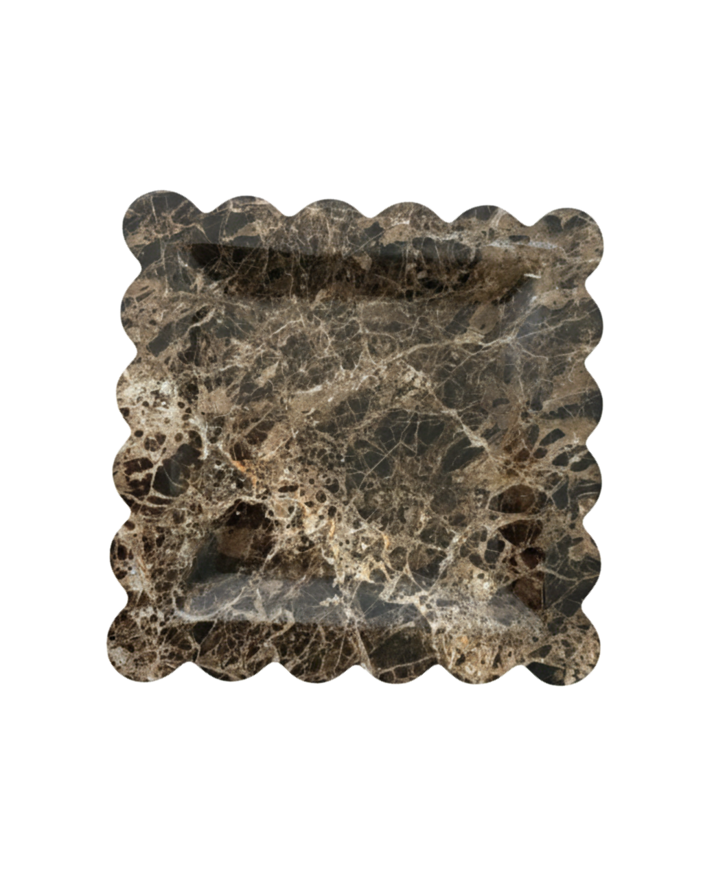 Natural Dark Emperador Marble Tray espresso mocha marble with cream veins cut out