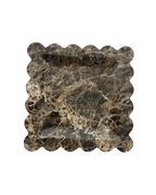 Natural Dark Emperador Marble Tray espresso mocha marble with cream veins cut out