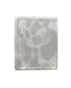 Natural White Onyx Marble Tray used to display objects on bathroom vanity or bedroom